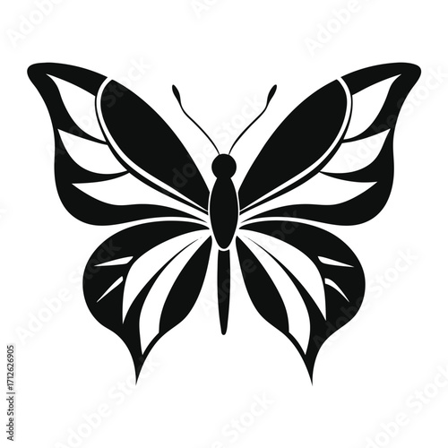 Elegant Butterfly Silhouette Vector Illustration for Graphic Design and Decoration
