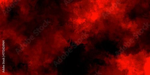 Abstract grunge red and black powder explosion cloud on black background. dark red smoke Like cloud wave effect on black. dark fire flame grunge texture background. toned fiery red sky.