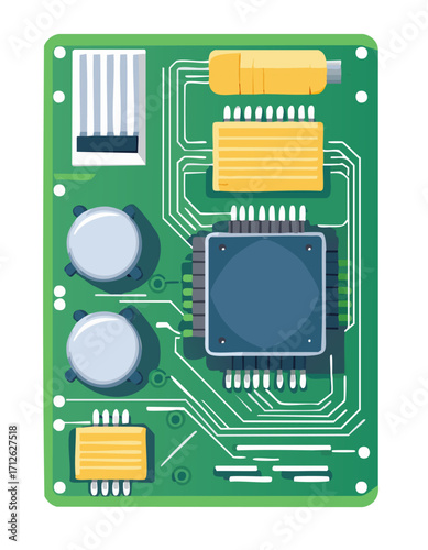 Electronic board with integrated circuits