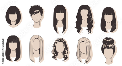 Trendy Hairstyles Collection with Different Haircuts for Women Stylish Concept
