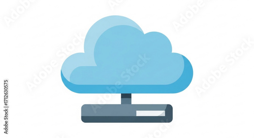 Cloud computing icon symbolizes data storage, networking, and online services simple and modern design for technology and internet concepts