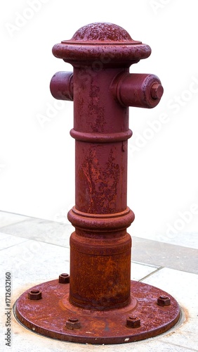 Rusty red fire hydrant post
