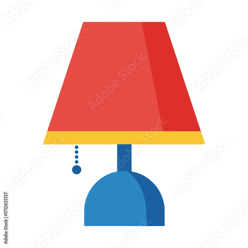 red table lamp with light