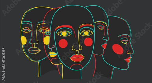Colorful Abstract Faces
