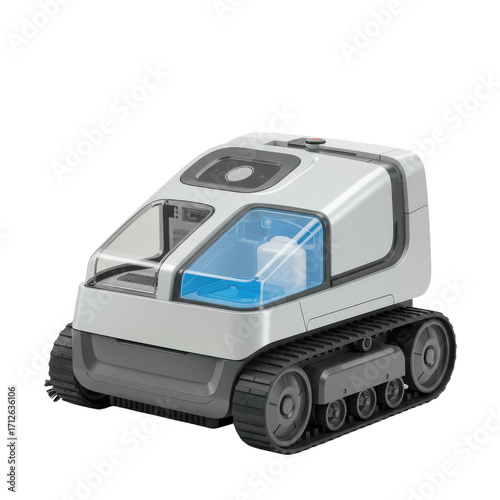 Automatic robotic pool cleaner for commercial use isolated PNG with Transparent Background