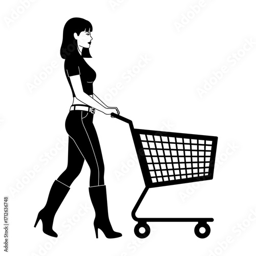 woman with shopping cart