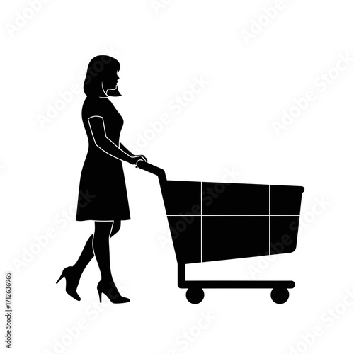 girl with shopping cart