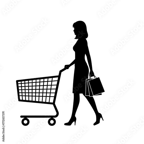 woman with shopping cart