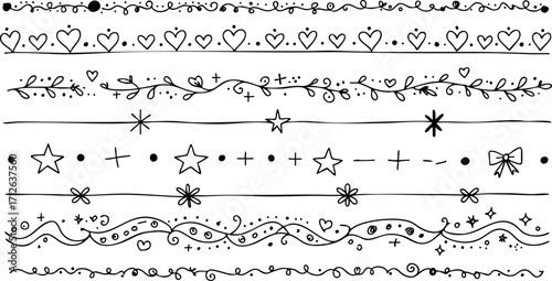 set of calligraphic design elements