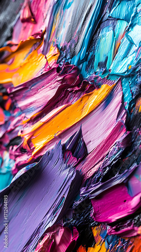 Wallpaper Mural Expressive palette knife painting with bold thick colors high resolution picture Torontodigital.ca