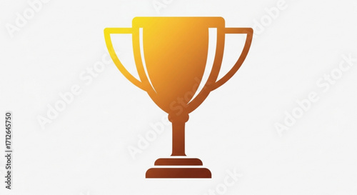 A golden trophy cup illustration with a gradient effect, symbolizing victory, achievement, and success