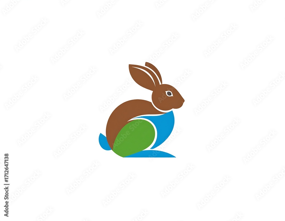 Fototapeta premium Simple stylized illustration of a rabbit