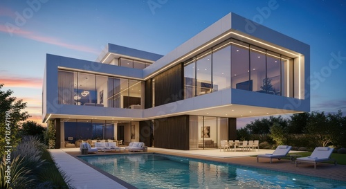 Modern Luxury Mansion with Infinity Pool and Outdoor Living Space