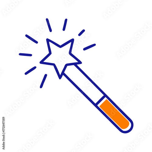 Magic Wand with Star: A whimsical magic wand, capped with a radiant star, emanating an aura of enchantment and wonder, perfect for adding a touch of fantasy and storytelling.