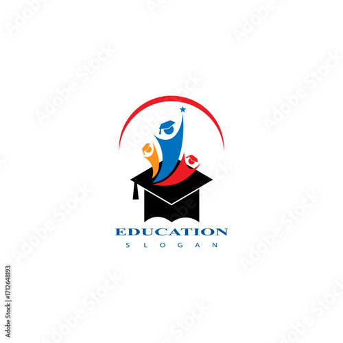 Education logo icon design, Graduation cap logo or icon