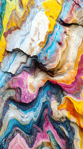 Wallpaper Mural Multicolored artistic texture created with thick oil paints high resolution picture Torontodigital.ca