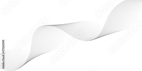 Abstract wave element for design. Digital frequency track equalizer. Stylized line art background. Vector illustration. Wave with lines created using blend tool.