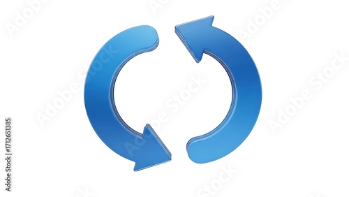 Free Download Blue refresh arrows reload symbol sync icon update cycle repeat process change loop vector graphics on transparent background - GFXLoad