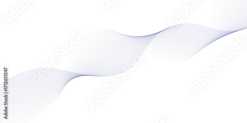 Abstract wave element for design. Digital frequency track equalizer. Stylized line art background. Vector illustration. Wave with lines created using blend tool. Curved wavy line, smooth stripe. 
