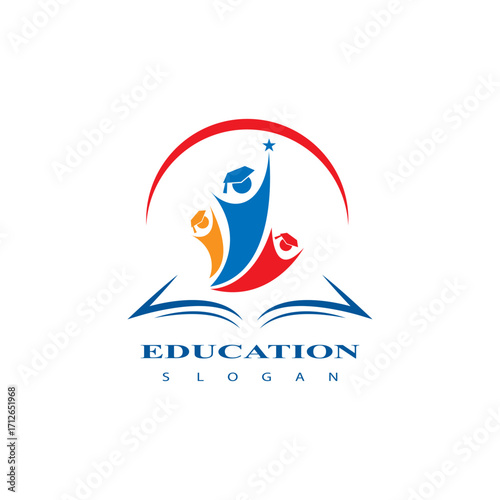 Education logo design vector template. Vector illustration