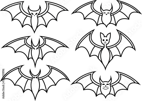 Colección de vectores de murciélagos muy variada para este halloween.