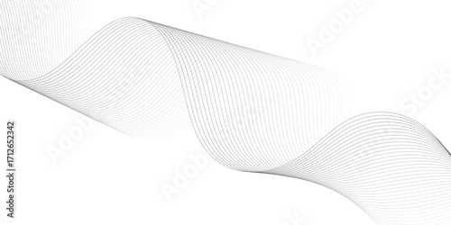 Abstract wave element for design. Digital frequency track equalizer. Stylized line art background. Vector illustration. Wave with lines created using blend tool.