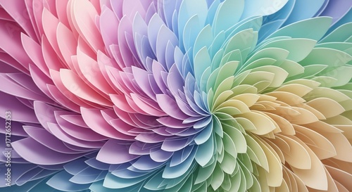 Rainbow Paper Flower Abstract Art: A Whimsical Explosion of Color and Texture
