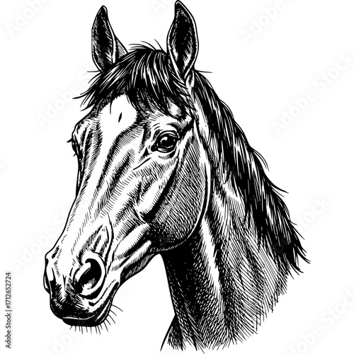 Wild brown mustang stallion running on a farm with a
