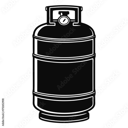 Red metal gas can container isolated on a white background