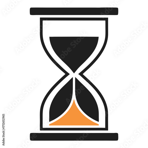 Vector illustration of a sandglass timer with flowing sand, a classic symbol of passing time and deadlines