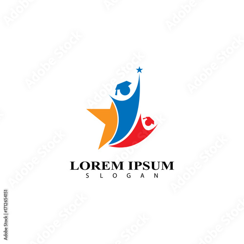 Education logo design vector template. Vector illustration