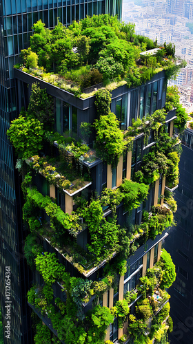 Wallpaper Mural Sustainable urban living with rooftop gardens and plant covered balconies high resolution picture Torontodigital.ca