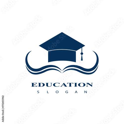 Education logo icon design, Graduation cap logo or icon