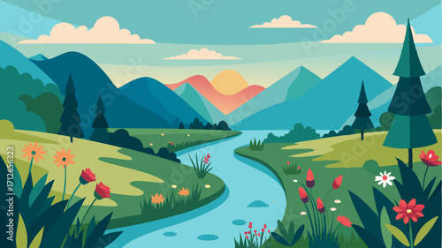 A peaceful riverbank oasis brought to life by the delicate and fragrant wildflowers that call it home.