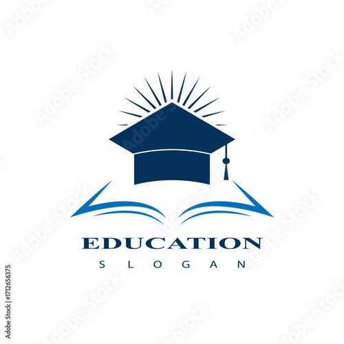 Education logo icon design, Graduation cap logo or icon