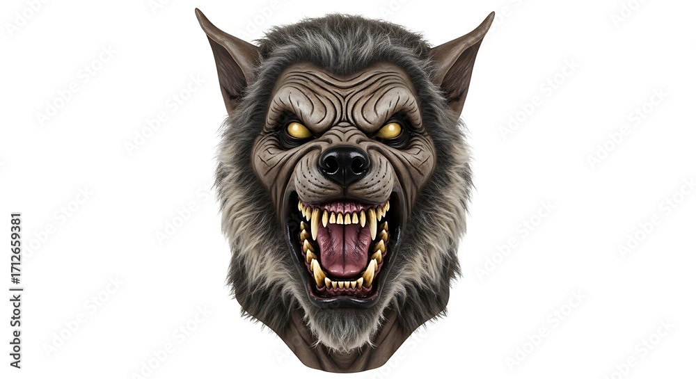 Naklejka premium Ferocious Werewolf Head.