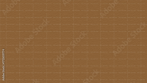 Minimalist grid line with paper texture background. Seamless grid line art on brown paper texture or cardboard background.