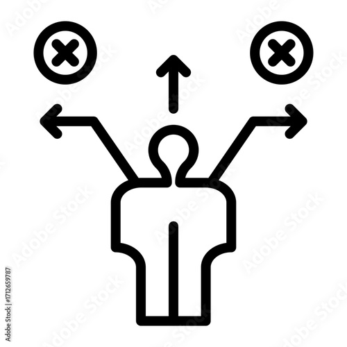 Decision Making Vector Line Icon Design