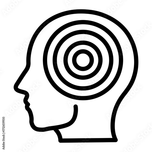Subconscious Mind Vector Line Icon Design