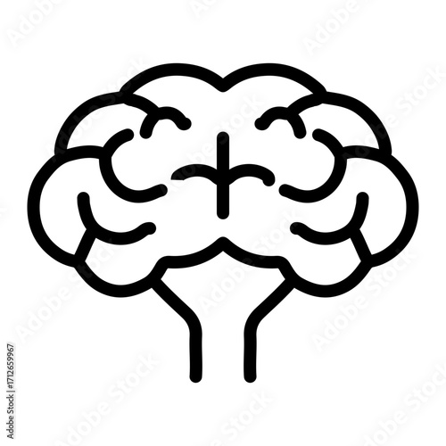 Brain Scan Vector Line Icon Design