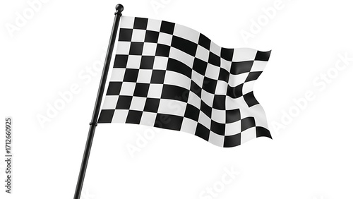 Checkered flag racing finish line race car motorsport competition victory speed success checkered design on transparent background