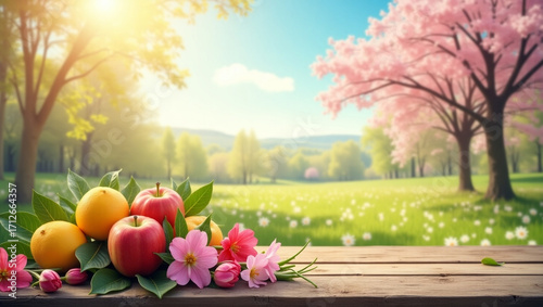 spring in the park with tulips