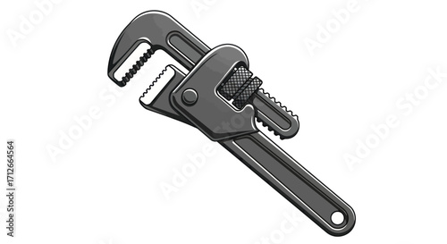 Canvas Print Heavy duty adjustable pipe wrench tool for plumbing.