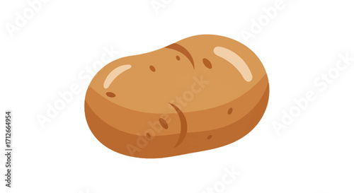 Photos Simple vector illustration of a whole raw potato.
