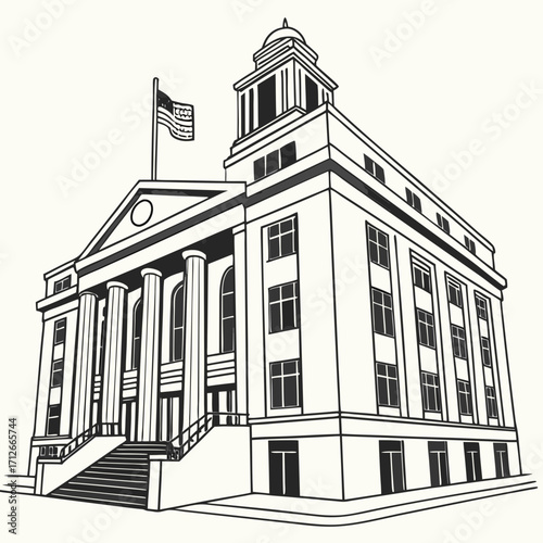sketch of building
