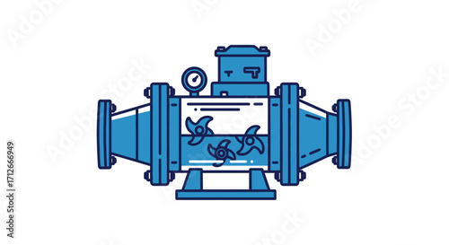 Industrial Water Filter System with Debris Inside.