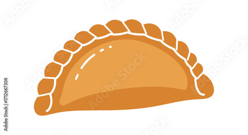 Delicious Golden Brown Empanada Pastry with Crimped Edges.