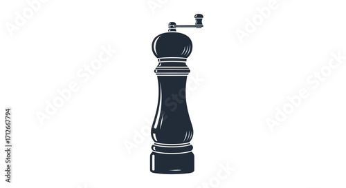Classic Black Pepper Mill for Culinary Spice Grinding.