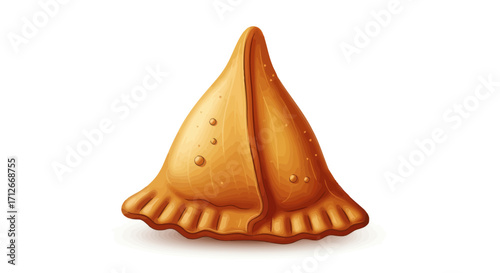 A single delicious fried samosa pastry snack isolated.