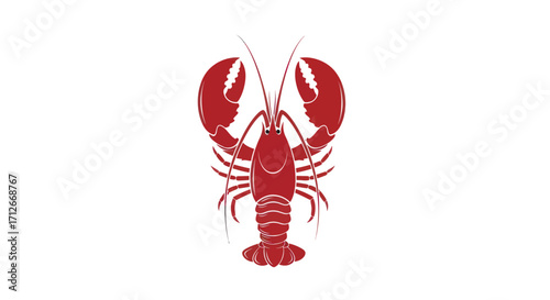 Vibrant red lobster illustration isolated on a white background.
